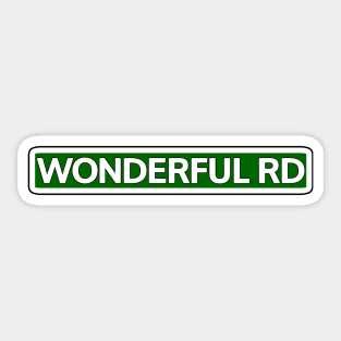 Wonderful Road Street Sign Sticker